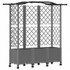 vidaXL Hochbeet mit Rankgitter und Dach Hellgrau 163 x 40 x 144 cm PP