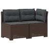 vidaXL 2-Sitzer Garten-Sofa mit Kissen Rattan-Look 2-Sitzer PP Braun