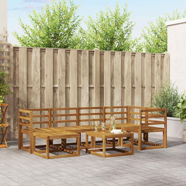 vidaXL Outdoor-Sofagarnitur 7 pcs Natur Massivholz Akazie
