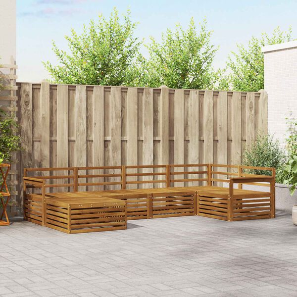 vidaXL Outdoor-Sofagarnitur 6 pcs Natur