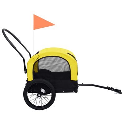 vidaXL 2-in-1 Fahrradanhänger für Hunde und Buggy Gelb und Schwarz