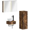 vidaXL Badezimmerschrank-Set 4 Stk. Ger&auml;ucherte Eiche Holzwerkstoff