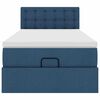vidaXL Ottoman-Bett mit Matratze & LEDs Blau 90x190 cm Stoff