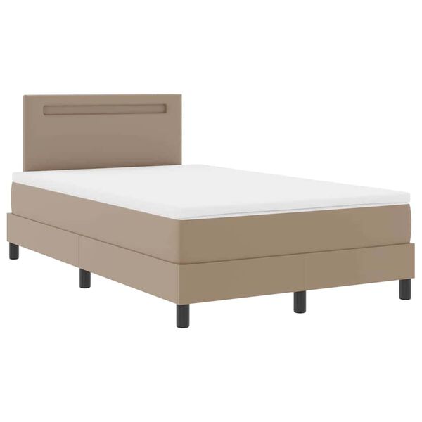 vidaXL Boxspringbett mit Matratze Cappuccino 120 x 190 cm Kunstleder
