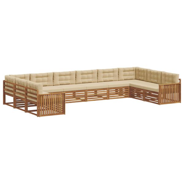 vidaXL Sofagarnituren 8 pcs Natur und Beige Massivholz Akazie