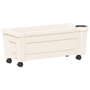 vidaXL Calypso Blumentopf mit R&auml;dern Wei&szlig; 79 x 35 x 33 cm PP