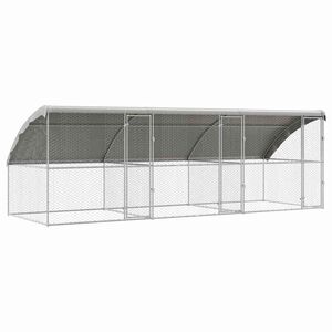 vidaXL Hundek&auml;fig 3 stk. Silber 6 x 2 x 2 m Verzinkter Stahl