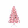 vidaXL K&uuml;nstlicher vorbeleuchteter Weihnachtsbaum Rosa 120 cm PVC