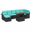 vidaXL Gartensofa-set 8 stk. Schwarz Poly-Rattan