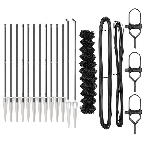 vidaXL Zaunpfosten Grau 25 x 1,2 m (60 x 60 mm Netz) Stahl und PVC