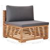vidaXL 4-tlg. Garten-Lounge-Set mit Auflagen Massivholz Teak