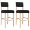 vidaXL Barst&uuml;hle 2 Stk. Massivholz Gummibaum und Kunstleder