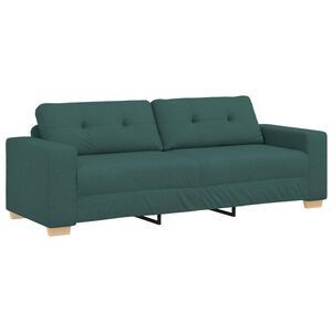 vidaXL 3-Sitzer-Sofa Dunkelgr&uuml;n 220 cm Stoff