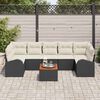 vidaXL Gartensofa-set mit Kissen 8 pcs Schwarz Poly-Rattan
