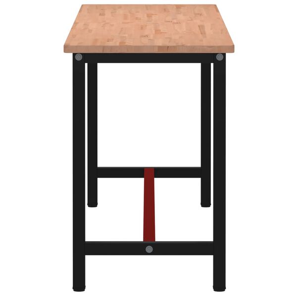 vidaXL Werkbank 200x55x81,5 cm Massivholz Buche und Metall