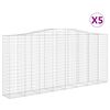 vidaXL Gabionen mit Hochbogen 5 Stk. 400x50x180/200cm Verzinktes Eisen