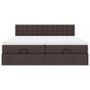 vidaXL Ottoman-Bett mit Matratzen Dunkelbraun 180x200 cm Stoff