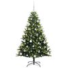 vidaXL K&uuml;nstlicher geflammter Weihnachtsbaum 150 LEDs Gr&uuml;n 150 cm