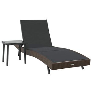 vidaXL Sonnenliege 2 stk. Poly-Rattan Schwarz und Braun