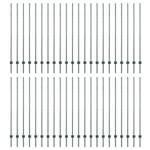 vidaXL Eingebetteter Zaunpfosten 44 Stk. Gr&uuml;n 200 cm