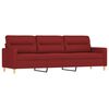 vidaXL 3-Sitzer-Sofa mit Hocker Weinrot 210 cm Stoff