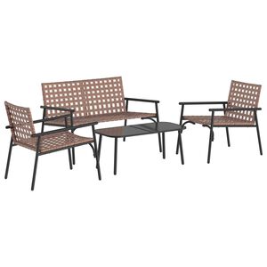 vidaXL Garten Essgruppe 4 pcs Braun Poly-Rattan