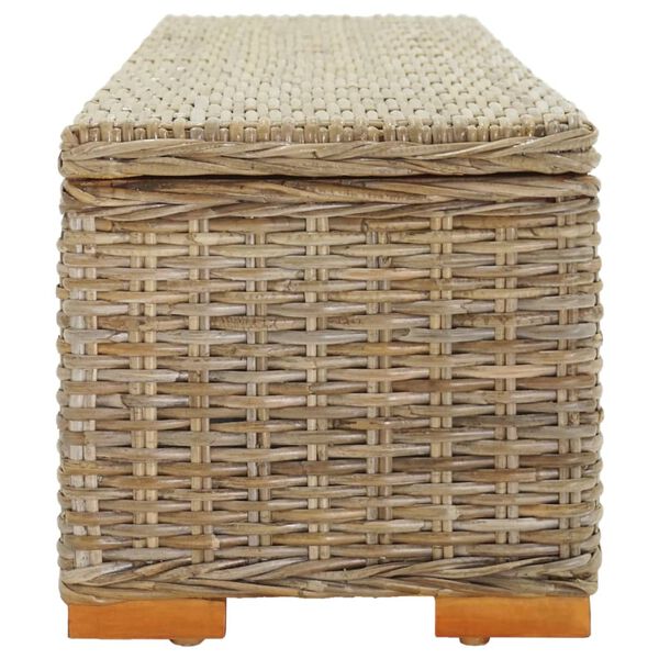 vidaXL Truhe 110 cm Natur Kubu Rattan & Massivholz Mahagoni