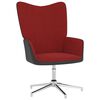 vidaXL Relaxsessel mit Hocker Weinrot Samt und PVC