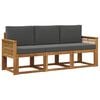 vidaXL Outdoor-Sofagarnitur 3 pcs Natur und Anthrazit Polyester