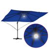 vidaXL Sonnenschirm mit LED-Lichtleisten Azurblau 351 x 250 x 253 cm