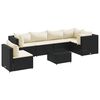 vidaXL 7-tlg. Garten-Lounge-Set mit Kissen Schwarz Poly Rattan