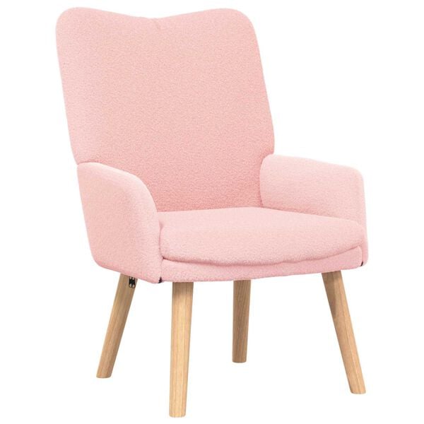 vidaXL Sessel Rosa 63 x 67 x 94 cm Schafstoff und Sperrholz