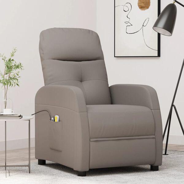 vidaXL Massagesessel Elektrisch Taupe Stoff