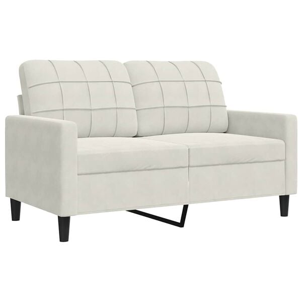 vidaXL 2-Sitzer-Sofa Creme 120 cm Samt