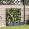 vidaXL Garten-Pflanzgef&auml;&szlig; 3 pcs Grau 120 x 40 x 126 cm Kunststoff