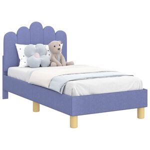 vidaXL Kinderbettgestell mit Kopfteil Jeans blau 70 x 140 cm Stoff