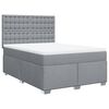 vidaXL Boxspringbett mit Matratze Hellgrau 160x200 cm Stoff