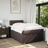 vidaXL Boxspringbett mit Matratze Dunkelbraun 120x190 cm Stoff