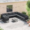 vidaXL Gartensofa-set mit Kissen 12 pcs Schwarz Aluminium