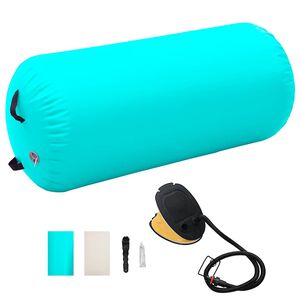 vidaXL Aufblasbare Gymnastik-Rolle mit Pumpe 120x75 cm PVC Gr&uuml;n