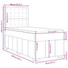 vidaXL Boxspringbett mit Matratze Schwarz 80x200 cm Stoff