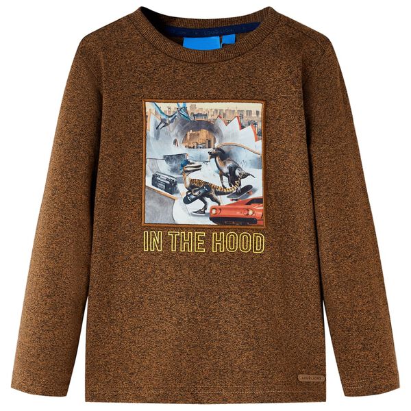 Kinder-Langarmshirt Cognac Melange 92