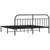 vidaXL Bettgestell mit Kopfteil Metall Schwarz 200x200 cm
