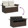 vidaXL Gartensofa-set mit Speicher 6 pcs Braun Poly-Rattan