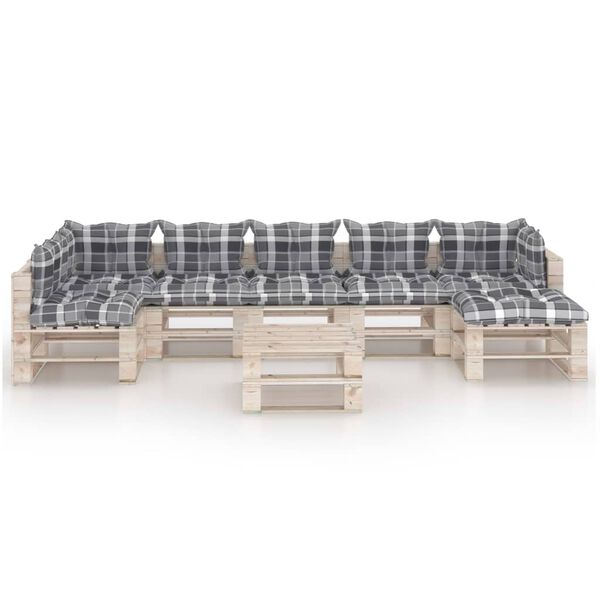 vidaXL 8-tlg. Garten-Lounge-Set aus Paletten mit Kissen Kiefernholz