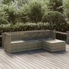 vidaXL 4-tlg. Garten-Lounge-Set mit Kissen Grau Poly Rattan