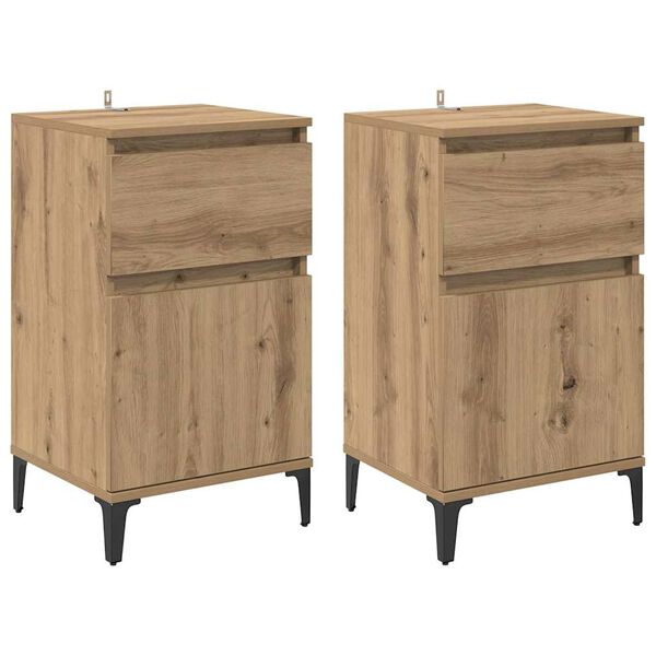 vidaXL Nachttisch 2 pcs Artisan-Eiche 40 x 35 x 70 cm Holzwerkstoff