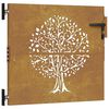 vidaXL Gartentor 85x75 cm Cortenstahl Baum-Design