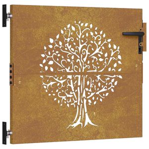 vidaXL Gartentor 85x75 cm Cortenstahl Baum-Design