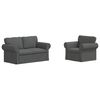 vidaXL Sofa Set 2 Stk. Dunkelgrau Stoff